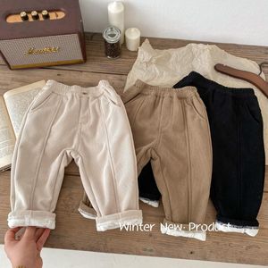 Trousers Winter Korean Version Children's Casual Corduroy Pants For 1-5 Years Old Simple Solid Color Baby