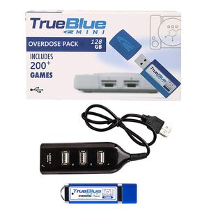 True Blue Mini-Overdose Pack pour PlayStation Classic (128 Go) Les adaptateurs peuvent stocker 203 accessoires de jeux Jeux chauds à 2 joueurs