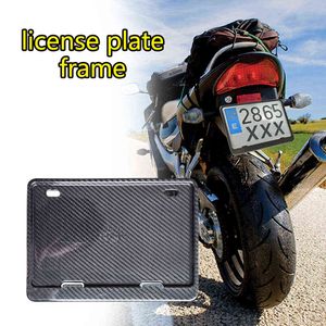 Marco de soporte para placa de matrícula de motocicleta de grano de carbono verdadero Protector de placas de números de motocicletas adecuado para Moto Car