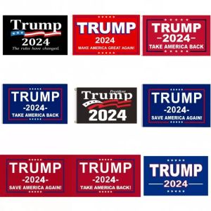 Trump Election 2024 Trump Keep Flag 90x150cm Amérique Suspendue Grandes Bannières 3x5ft Impression Numérique Donald Trump Drapeaux Américains Biden LL