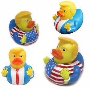 Pato de goma Trump para baño de bebé, pato de juguete de agua flotante, lindos patos de PVC, divertidos juguetes de pato para niños, regalo, recuerdo de fiesta