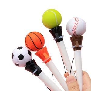 Bolígrafo de boxeo de eyección, bolígrafos para niños de 18CM, regalo de Navidad, fútbol, baloncesto, béisbol, tenis, plástico creativo