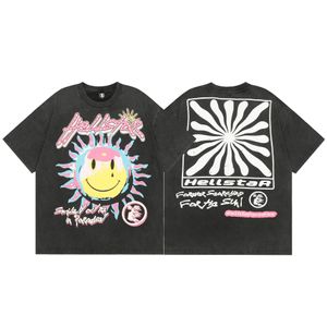 Camiseta Hellstar camisa diseñador camisetas camiseta gráfica camiseta ropa ropa hipster vintage tela lavada Graffiti callejero Letras estampado estampado Patrón geométrico
