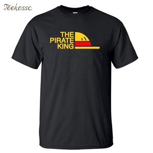 T-shirt manches courtes pour hommes, en coton, dessin animé japonais, le roi Pirate, Luffy, été, 220610