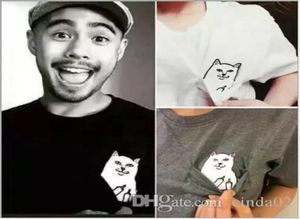 Camisetas para hombres y mujeres Zsiibo Pocket Cat Fashion Barato Men039s Camisetas de manga corta Tops apareos 5 size8448793