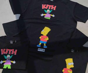 Camisetas Men039s marca de moda kith co animación de marca Simpsons una camiseta estampada payaso top de manga corta 7FS84030067