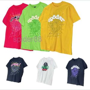 Camisetas Spider para mujer para hombre T Shirts Diseñadores Carta Marco Impreso Moda Mujeres Sp5der Camiseta Algodón Casual Tees Manga corta Gente libre Ropa Shir OQG7