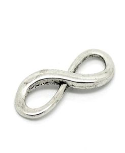 Tsunshine Composants Connecteur courbe latéralement lisse en métal argenté Tone infinie Infinity Perles de charme pour la fabrication de bijoux bricolage Bracele2739872