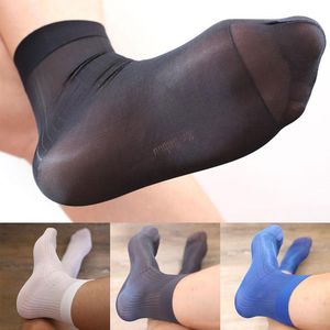 Chaussettes pour hommes Tube Business Fasion mince hommes cadeaux transparents pour vêtements de cérémonie bonneterie respirante Sexy 2021