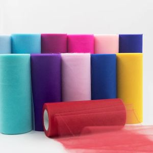 Tulle Roll Boupol 25 yards 15cm Organza Roll Roll rouge Bleu Tulle Organza Tissu tutu jupe fille Baby Shower Decor Party Supplies