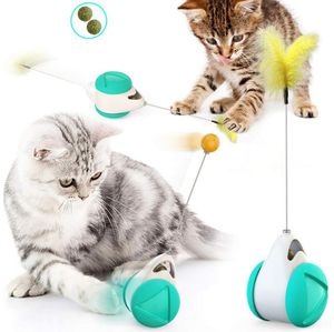 Tumbler Swing Toys para gatos Gatito Equilibrio interactivo Coche Gato Persiguiendo juguete con productos divertidos para mascotas 5 colores DHL