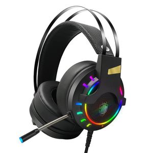 Tuner K3 Casque de jeu filaire avec micro E-Sports Game 7.1 Lumineux RVB rouge et noir Casque d'ordinateur