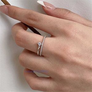 Ture Love Engagement Wedding Rings Jewelry for Women Girls 925 Sterling Silver 5A Cubic Zirconia Diamond Index Rings con caja de regalo Tamaño 59 Níquel FR