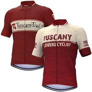 Toscane Lovers Maillot de Cyclisme Rouge Vêtements De Vélo Gravel Vêtements De Vélo À Manches Courtes T-Shirts 240321