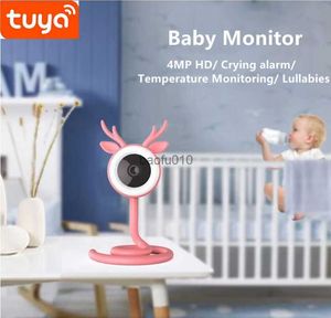 Tuya 4MP WiFi Bebek Monitörü Kapalı Güvenlik Kamerası Sıcaklık İzleme Gözetleme Mini Comcorder Kablosuz IP Bebek Evcil Hayvan Kam L230619