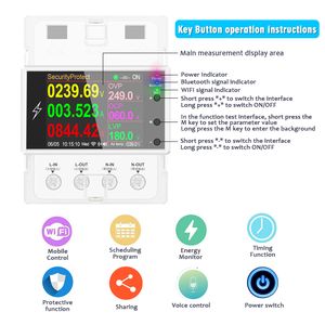 TUYA WiFi Din Rail Smart Switch Control 100A Power Energy Energy Volt Amp kwh Factor Metter