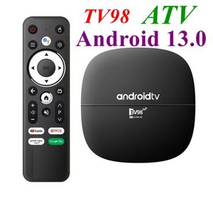 TV98 ATV SMART Android 13 TV Box H313 Bluetooth Voice Remote Control Box Double Band WiFi TV Média Player 1 Go 8 Go Set Top Boxs