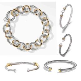DY bracelet torsadé bracelets de luxe classiques designer pour femmes bijoux de mode or argent perle croix diamant hanche bijoux chauds fête cadeau de mariage en gros