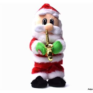 Twisting Dancing Santa Claus 30cm poupée électrique cadeau de Noël enfants décoration de la maison Navidad para el hogar année de Noël 211019