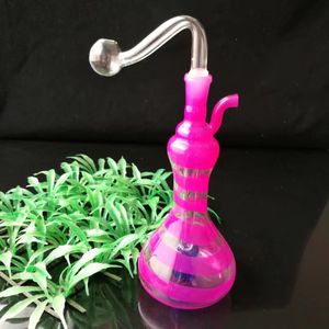 Accesorios de bongs de olla de calabaza de barra de dos colores, quemador de aceite único Bongs de vidrio Tubos Tubos de agua Tubos de vidrio Plataformas petroleras Fumar con cuentagotas