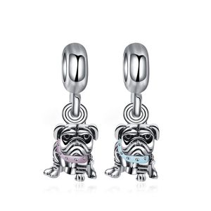 Deux couleurs chien balancent breloque perle grand trou mode femmes bijoux Style européen pour bracelet à bricoler soi-même collier Bracelet PANZA007-188