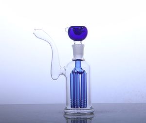 6 pulgadas Nuevo vidrio mini bong burbujeador pipa de agua para fumar con 5 brazos árbol perc aceite dab rig junta 19MM verde, azul, claro