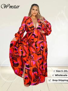 Two Piece Dress Wmstar robe ensembles femmes deux pièces imprimé pansement haut court grande balançoire jupes Sexy correspondant costumes en gros goutte S-2xl 231016