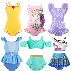 Deux pièces 2023 filles été maillot de bain enfants maillots de bain maillot de bain de conte de fées enfants princesse Costume 230724