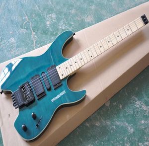 Dos estilos de guitarra eléctrica sin cabeza azul con palowood de margen de maple de maple veneercan se personalizará como solicitud35558646
