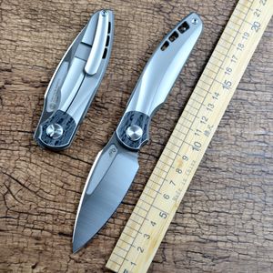 Twosun D2 Stonewash Blade Ceramic Ball Bounge Roundre Titanium Handle Pliage Couteau Outdoor Camping Camping EDC TS341