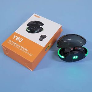 TWS Earbuds Y80 Gaming In Ear Auriculares Auriculares Bluetooth 5.1 LED Pantalla digital Cancelación de ruido Auriculares inalámbricos Y80