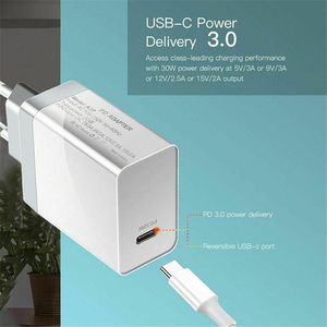 PD Tipo C Cargador Rápido 30W QC3.0 Cargadores Adaptador de pared de carga rápida para HUAWEI Samsung Xiaomi Teléfono móvil DHL