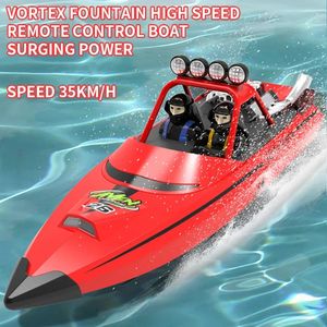 TY725 RC Boat TURBOJET PUMP Control remoto de alta velocidad Jet Boat Batería baja Función de alarma Adultos Niños Juguetes Regalo 240129