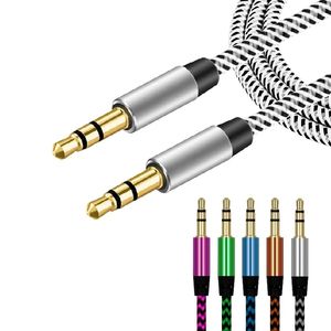 Multi-color Nylon Aux Cable Audio 3.5mm Plug Aux Audio Cable Line Cord For Speakers Cards Players Audio Cables