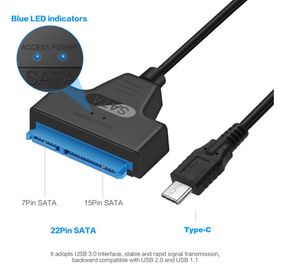 Type-C 3 Computer Cables & Connectors SATA Adapter ConverterS 3.5/2.5 Inch SSD/HDD Hard Disk Drive USB 3.1 to SATA 22Pin for PC Notebook Tablet