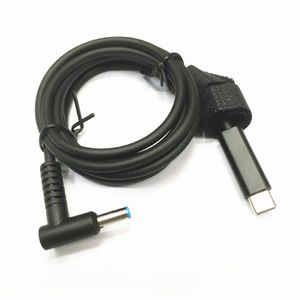 Cable de alimentación CC tipo C, chip inducido PD, conductor de cobre lleno, salida USB C de 65W a CC de 4,5 mm x 3,0 mm para Hp