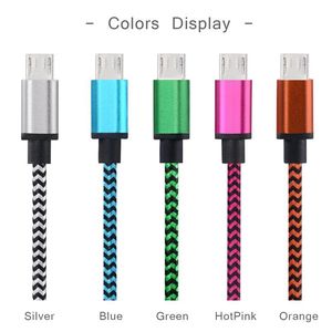 TYPE C Micro Câbles 3Ft Nylon Tressé A Male B Data Sync Rapide Charge Rapide Chargeur Cordon pour Android Samsung Galaxy S21 S20 Note20 Ultra