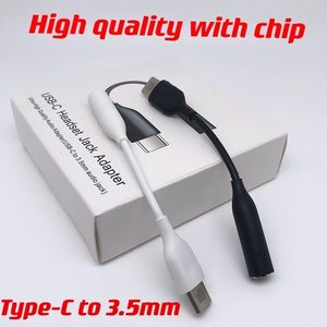 Tipo-C USB-C macho a 3,5 mm Cables para auriculares Adaptador AUX audio Jack hembra para Samsung note 10 20 plus con chip