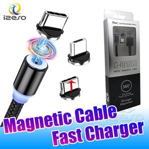Tipo C USB Cable de carga rápida 2A Línea de cable magnético Cargador rápido USB para iPhone 15 Cable con embalaje al por menor izeso