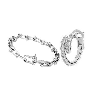 Bracelet en U bijoux exquis bracelet en argent délicat 3 couleurs bracelet alphabet chaîne minimaliste bracelet premium avec conception géométrique ensemble de chaîne en U cadeau