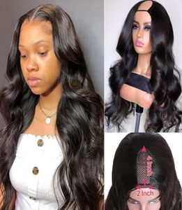 U Part Body Wave Hair Machine Made Human Hair Wig for Women U Part Wig Pre Le Supled 150 Remy Brasil Wig5529598