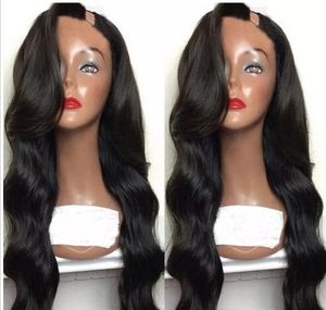 Pelucas de cabello virgen derecho izquierdo medio ondulado para mujeres negras color natural 8-24 pulgadas