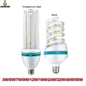 Bombilla de maíz LED en forma de U tornillo en espiral E27 bombilla de ahorro de energía luces Led para lámpara de araña iluminación del hogar bombilla LED AC85- 265V