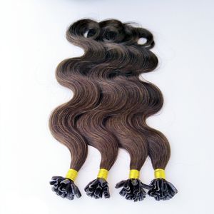 U Tip Pre Bond Kératine Fusion Extension de cheveux humains Remy Hair 50g 70g 100g / lot Brésilien Body Wave Nail Tip Factory Outlet