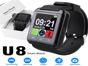 Relojes de muñeca de pantalla táctil U8 Smart Watch con monitor para dormir para iPhone 7 6 Samsung S8 Android IOS Cell Phone1430121
