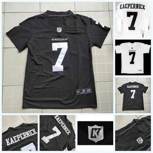 Uf CeoC202 Imwithkap Movie Jersey 7 Colin Kaepernick Je suis avec Wap Maillot de football américain Noir Blanc Hommes Femmes Jeunes Double Couture Nom Numéro