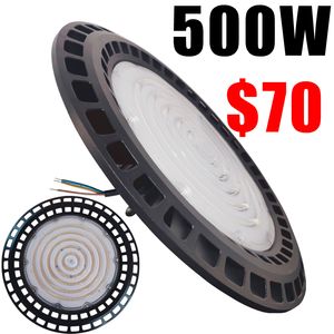 500W UFO LED High Bay Light 6000-6500K, impermeable a prueba de polvo, almacén luces garaje fábrica gimnasio sótano estacionamiento