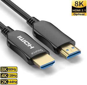 UHD HDMI 2,1 Câble fibre optique compatible 8K60Hz 4K120Hz 48 Gbps HDR HDCP Câble optique EARC HDCP HDR HDR HDMI Cordon HDR pour HDTV Projecteur