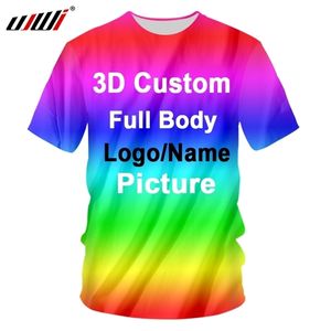 UJWI 3D estampado personalizado mujeres/hombres camisetas algodón poliéster oversizes camisas fábrica Dropship DIY equipo competición ropa carreras 210706