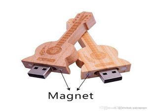 UK0001 Logo personnalisé USB Pendrive Guitare en bois Drive flash USB 4 Go 8 Go 16 Go 32 Go 64 Go USB 20 Mémoire Cadeaux de mariage Styl DR5802826